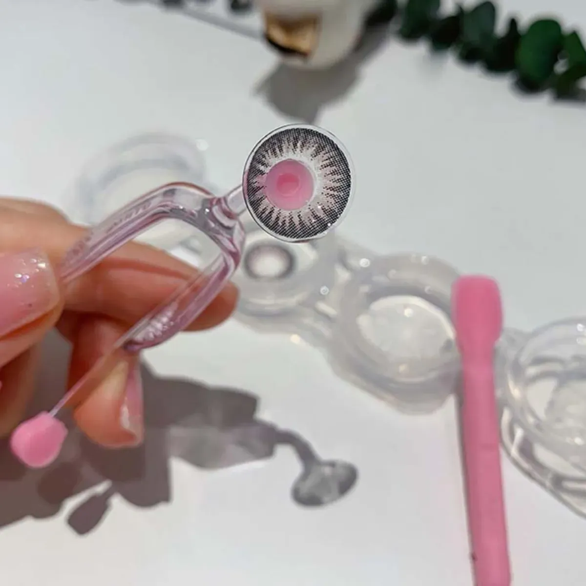 Contact Lens Wearing Tool(Silicone Soft Tweezer Stick Set) | Accessory