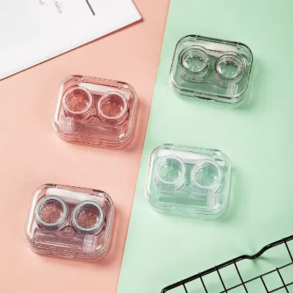 Transparent Portable No-Twist Cap Contact Lens Case | Accessory